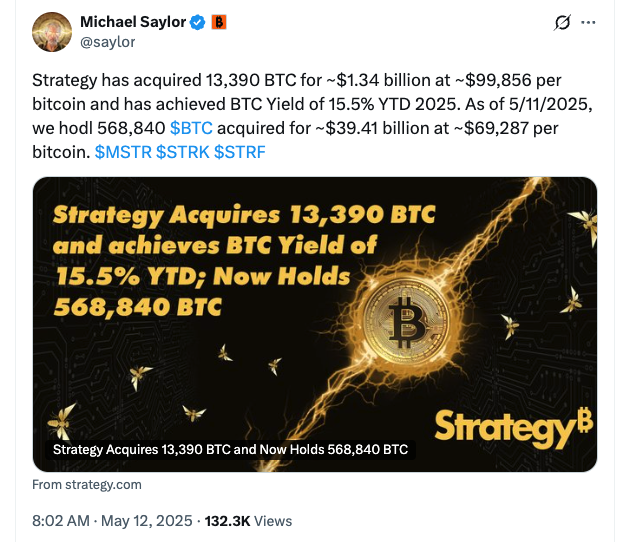 Michael Saylor's X post