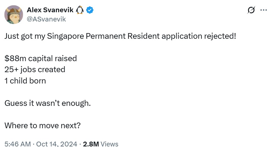 Nansen CEO residency rejection