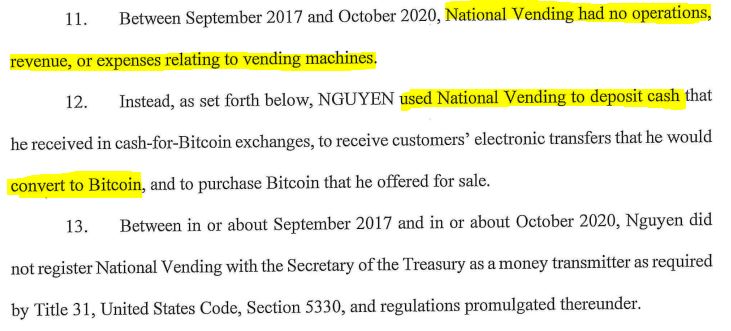 Trung Nguyen operated a fake vending machine business