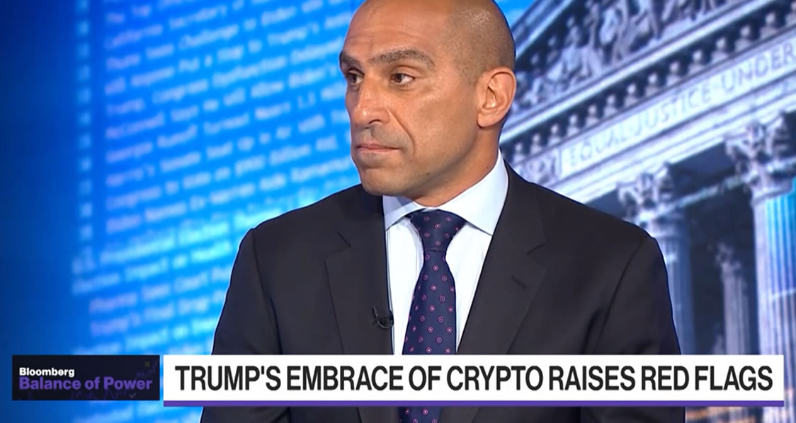 Cựu Chủ tịch CFTC: Crypto dễ tổn thương nếu không có quyền hạn 2 Rostin Behnam on Bloomberg TV. Source: Bloomberg