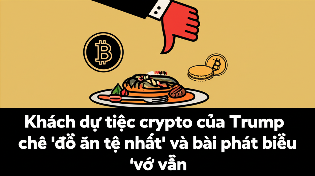 khach du tiec crypto cua trump che do an te nhat va bai phat bieu vo van