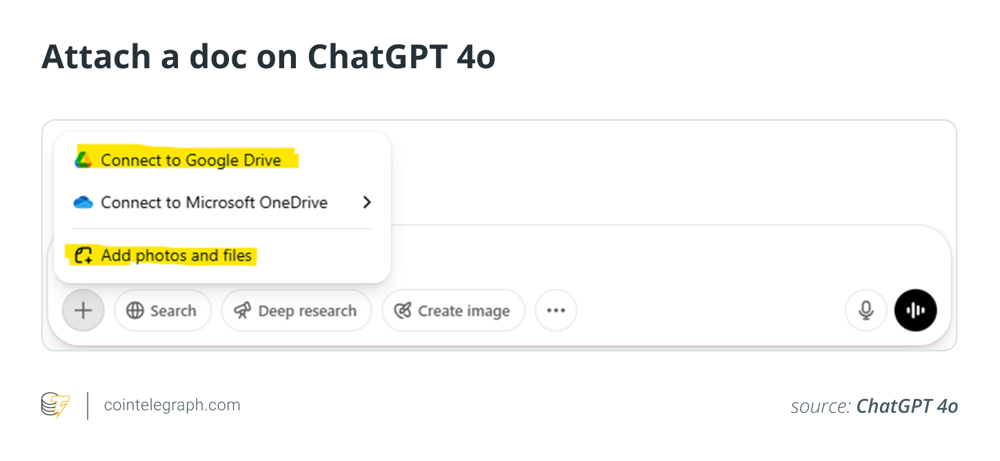Attach a doc from your local drive or Google Drive on ChatGPT 4o