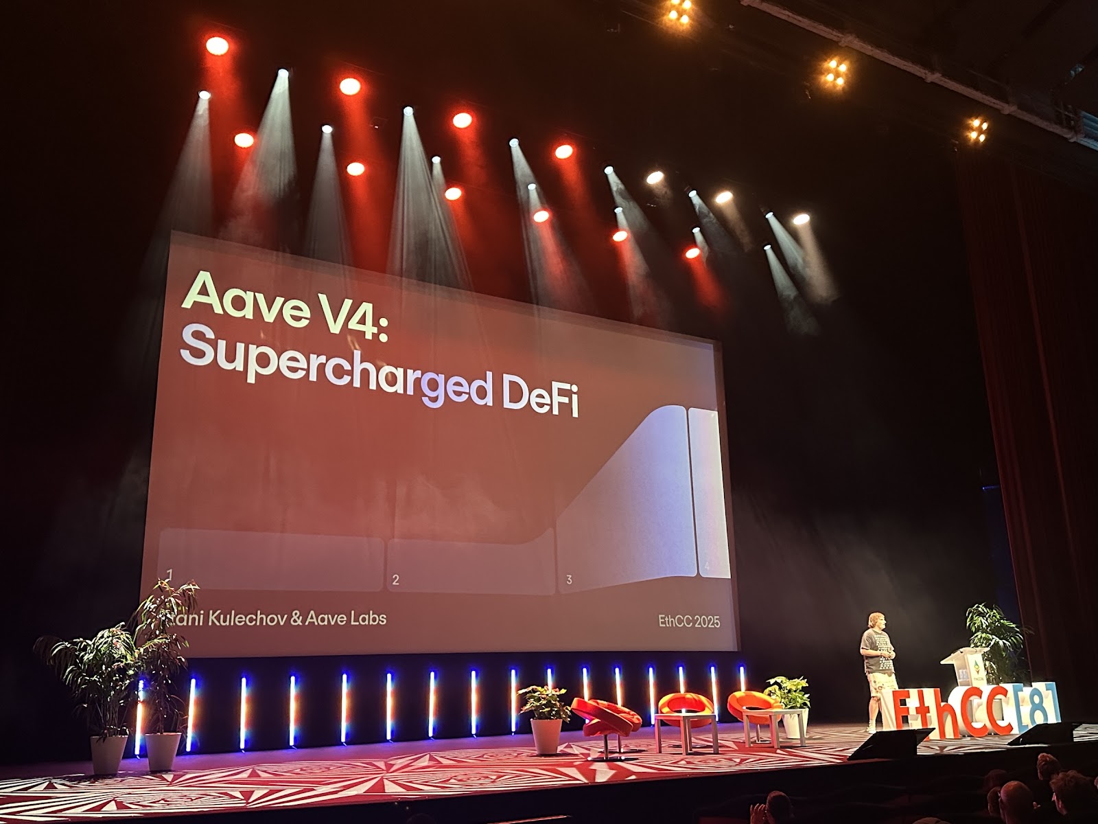 Stani Kulechov onstage at EthCC 2025 in Cannes, France. Source: EthCC