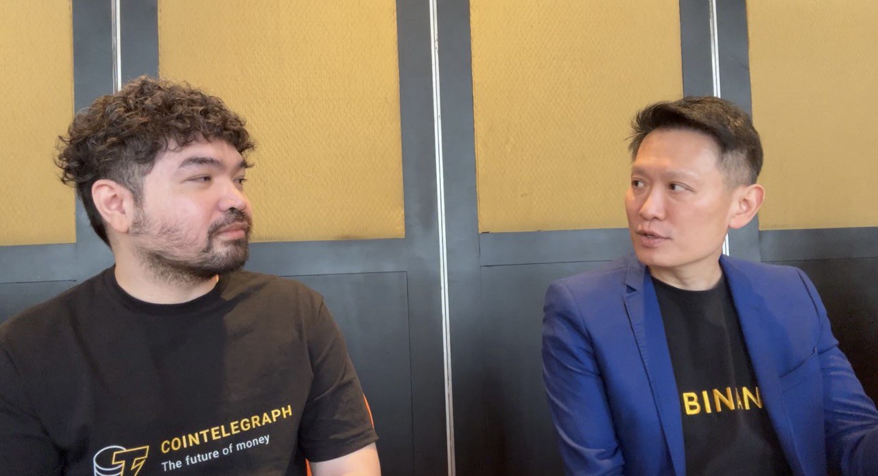 Cointelegraph reporter Ezra Reguerra (left) with Binance CEO Richard Teng (right) in Thimpu, Bhutan. Source: Cointelegraph
