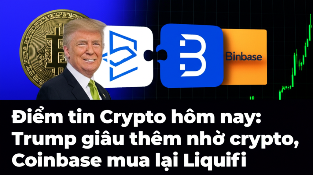 diem tin crypto hom nay trump giau them nho crypto coinbase mua lai liquifi